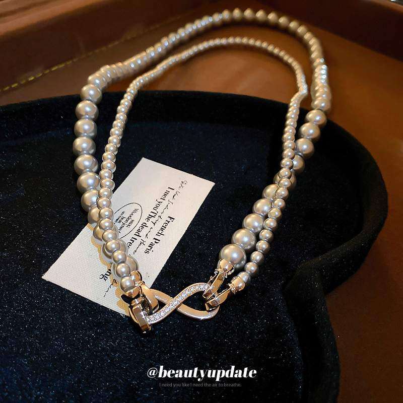 ネックレス｜２層・フレンチスタイル・シンプルデザイン・鎖骨チェーン・重ね着け・高級感・気品あるアクセサリー|undefined