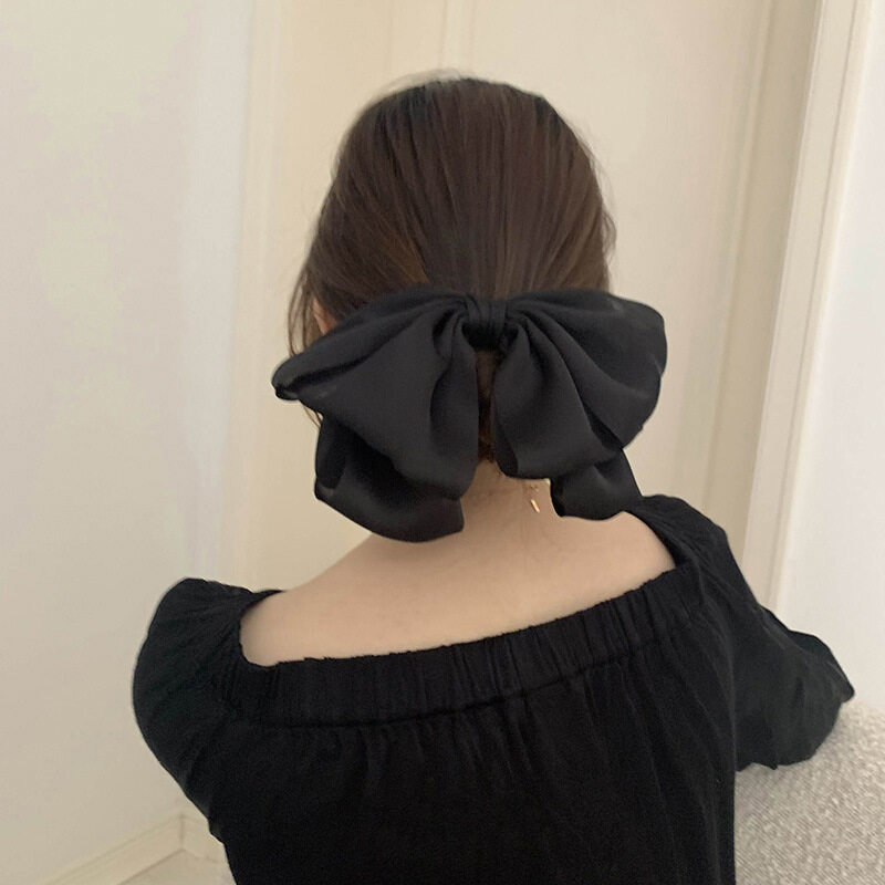 ヘアクリップ｜ブラック・大きめ・蝶結び・リボン・ヘアクリップ・新作・髪飾り・エレガント・おしゃれ|undefined