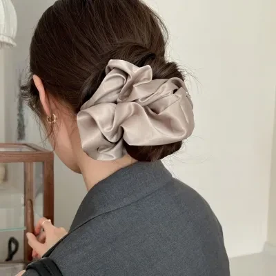 シュシュ｜超大サイズ・サテン・ヘアゴム・耐久性・ヘアアクセサリー・韓国風・おしゃれ