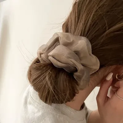 シュシュ｜ダブルレイヤー・メッシュ・ヘアゴム・エレガント・ヘアアクセサリー・新作・ポニーテール・おしゃれ