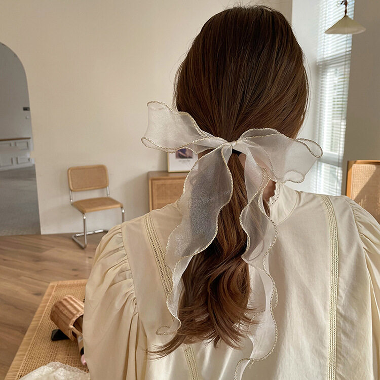 ヘアゴム｜透明・チュール・大きめ・リボン・カラフル・フリル・ヘアアクセサリー・可愛い|undefined