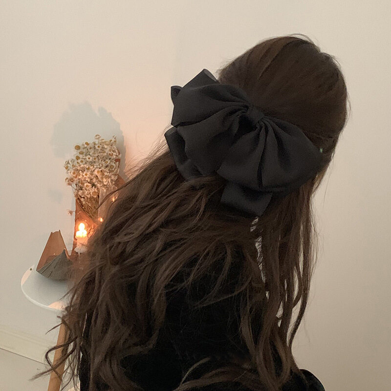 ヘアクリップ｜ブラック・大きめ・蝶結び・リボン・ヘアクリップ・新作・髪飾り・エレガント・おしゃれ|undefined