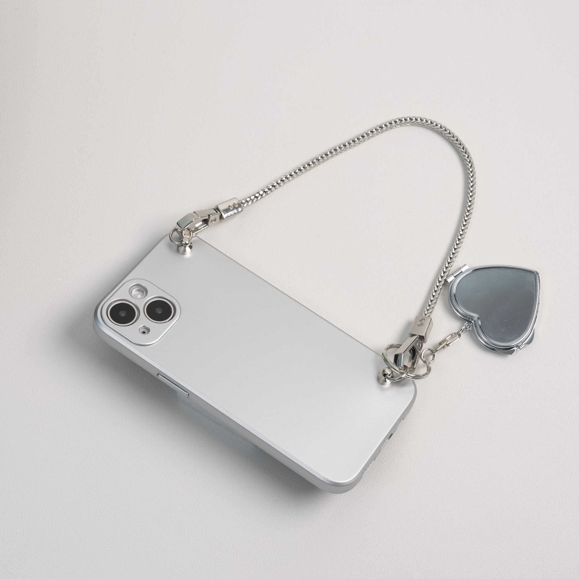【シルバーメッキ風】iPhone対応スマホケース｜ハード型ミラー付き♡|undefined