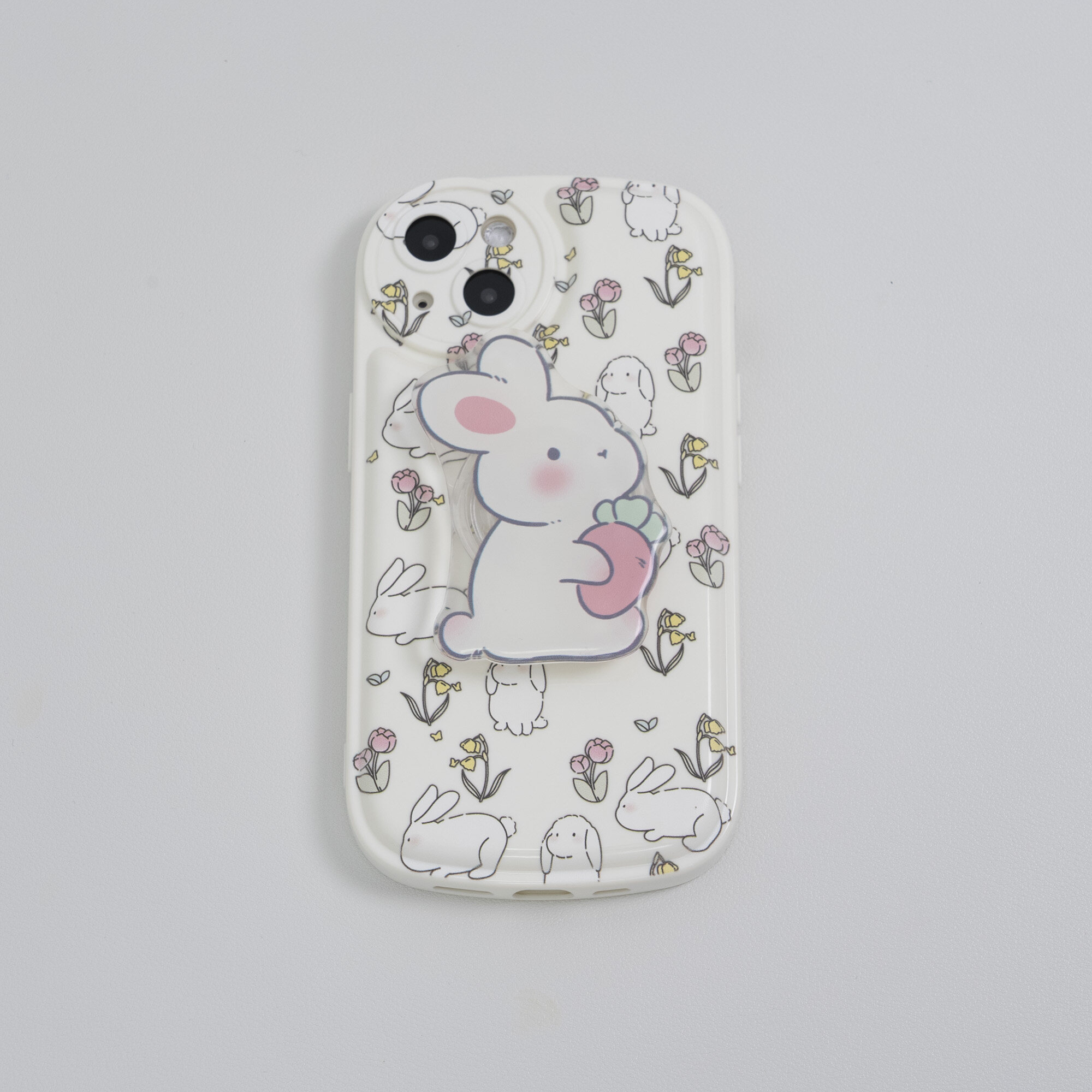 「🥕スタンド」ウサギ柄iPhone対応スマホケース｜エアバック耐衝撃|undefined