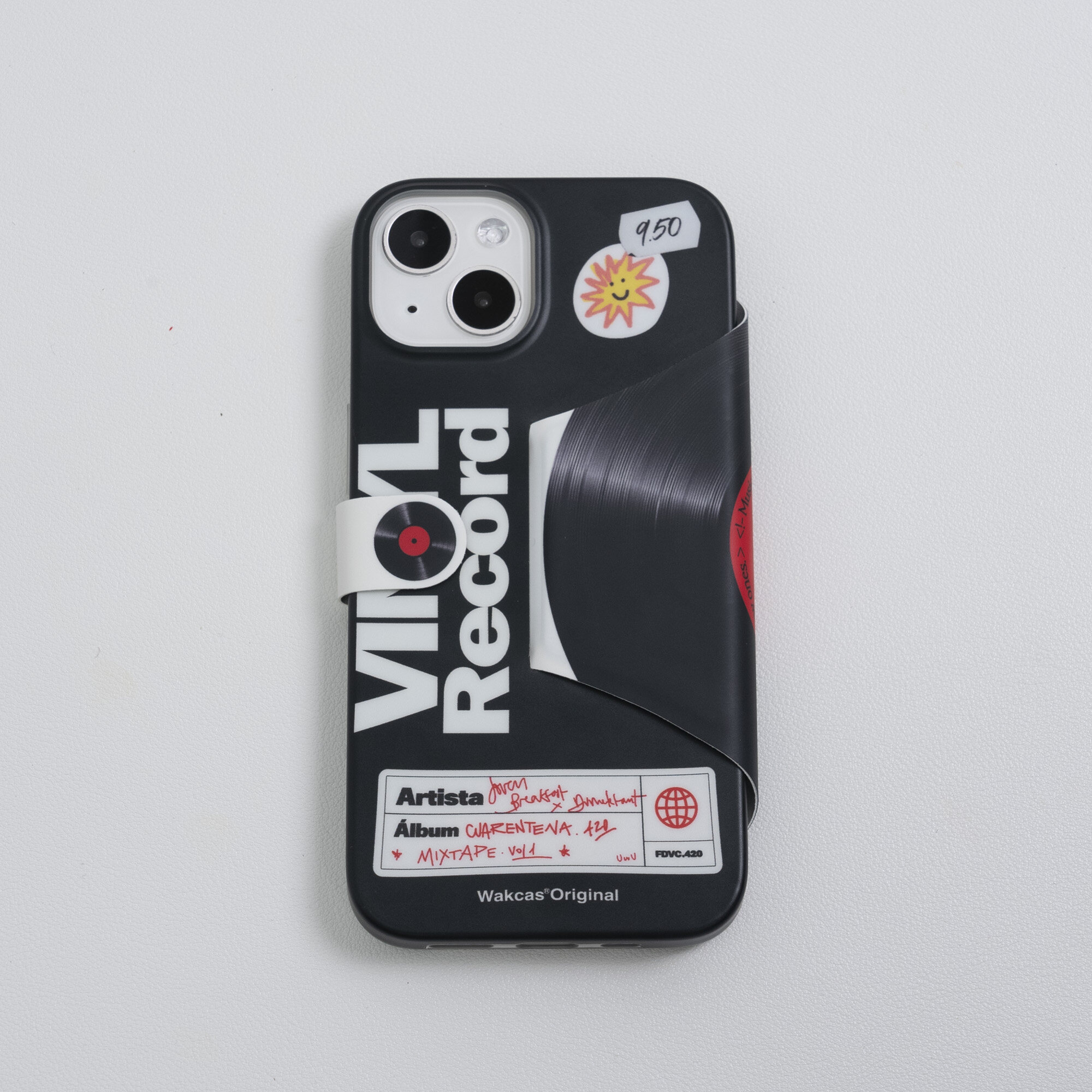 「レトロ・スタイリッシュ・レコード状」 磁気閉鎖手帳型iPhone対応スマホケース  （14も対応） ｜オリジナルなデザイン|undefined