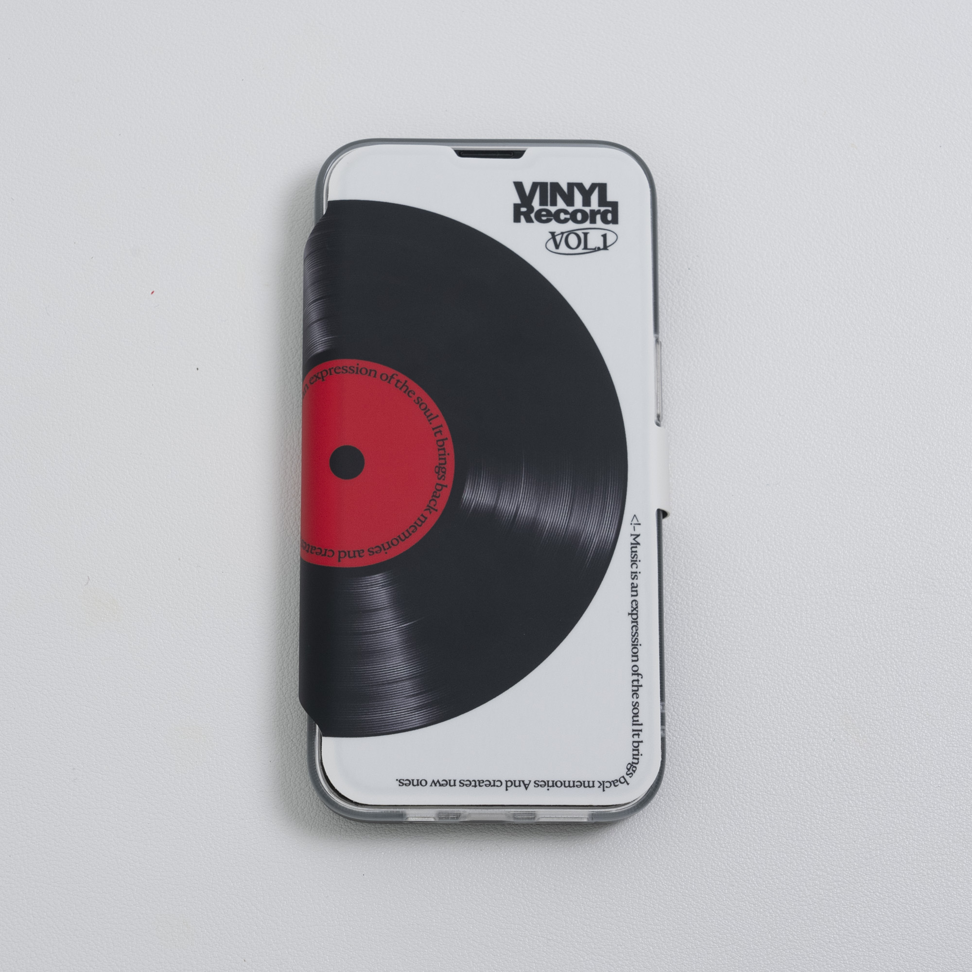 「レトロ・スタイリッシュ・レコード状」 磁気閉鎖手帳型iPhone対応スマホケース  （14も対応） ｜オリジナルなデザイン|undefined