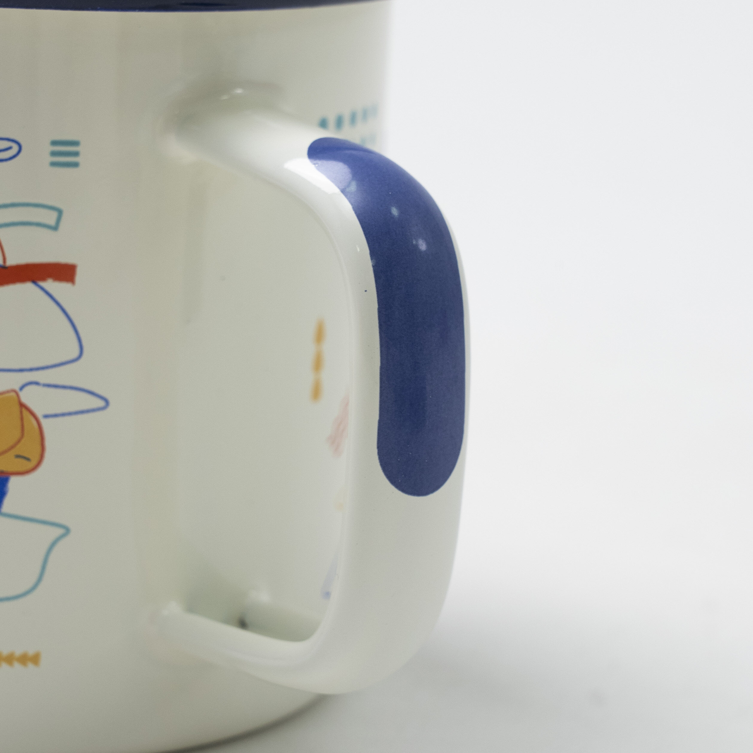 【樹可】蓋つきマグカップ（ブルー400ml）｜ 琺瑯製 神話の漫画イラスト入り|undefined