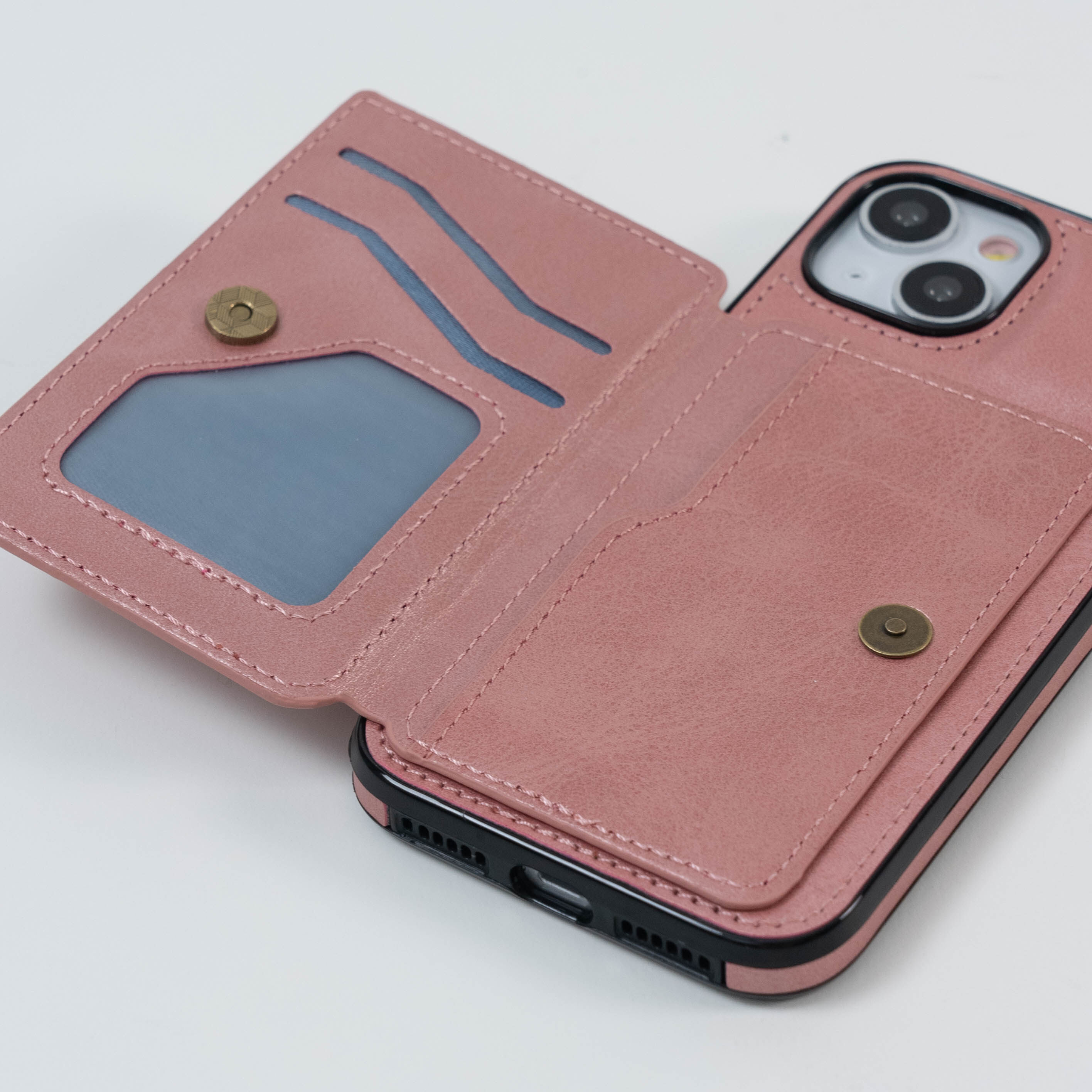 「多機能」レザー質感iPhoneケース｜折り畳み式カード入れが付き、スマホホルダーとして使用可能|undefined