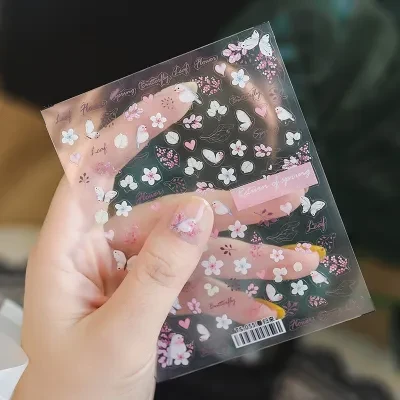 ネイルステッカー｜ネイルシール｜花柄・3D立体感・自宅でネイルサロンを楽しみ
