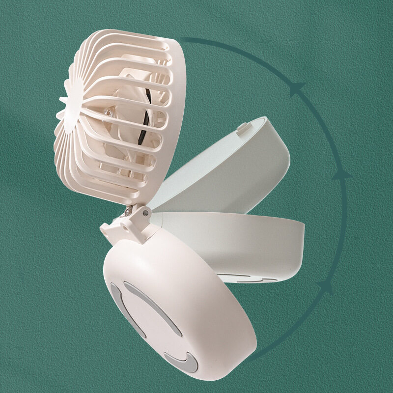  ハンディファン 携帯扇風機 卓上扇風機丨USB充電式 三階段風量調節 折り畳み式 首掛け 収納便利|undefined