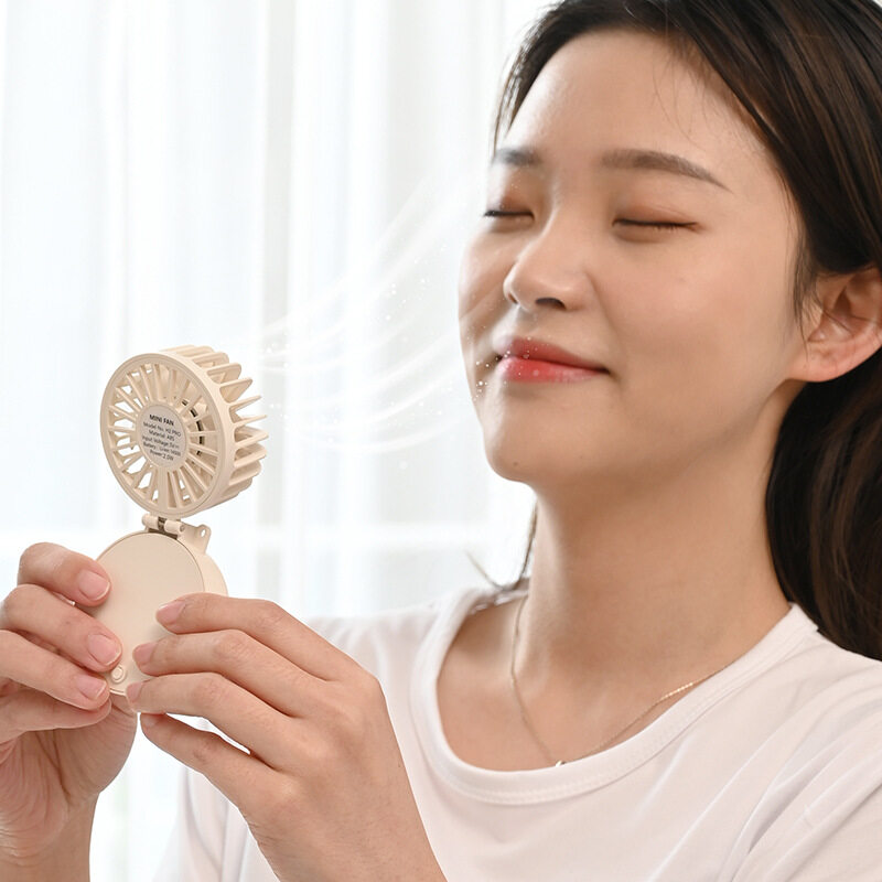  ハンディファン 携帯扇風機 卓上扇風機丨USB充電式 三階段風量調節 折り畳み式 首掛け 収納便利|undefined