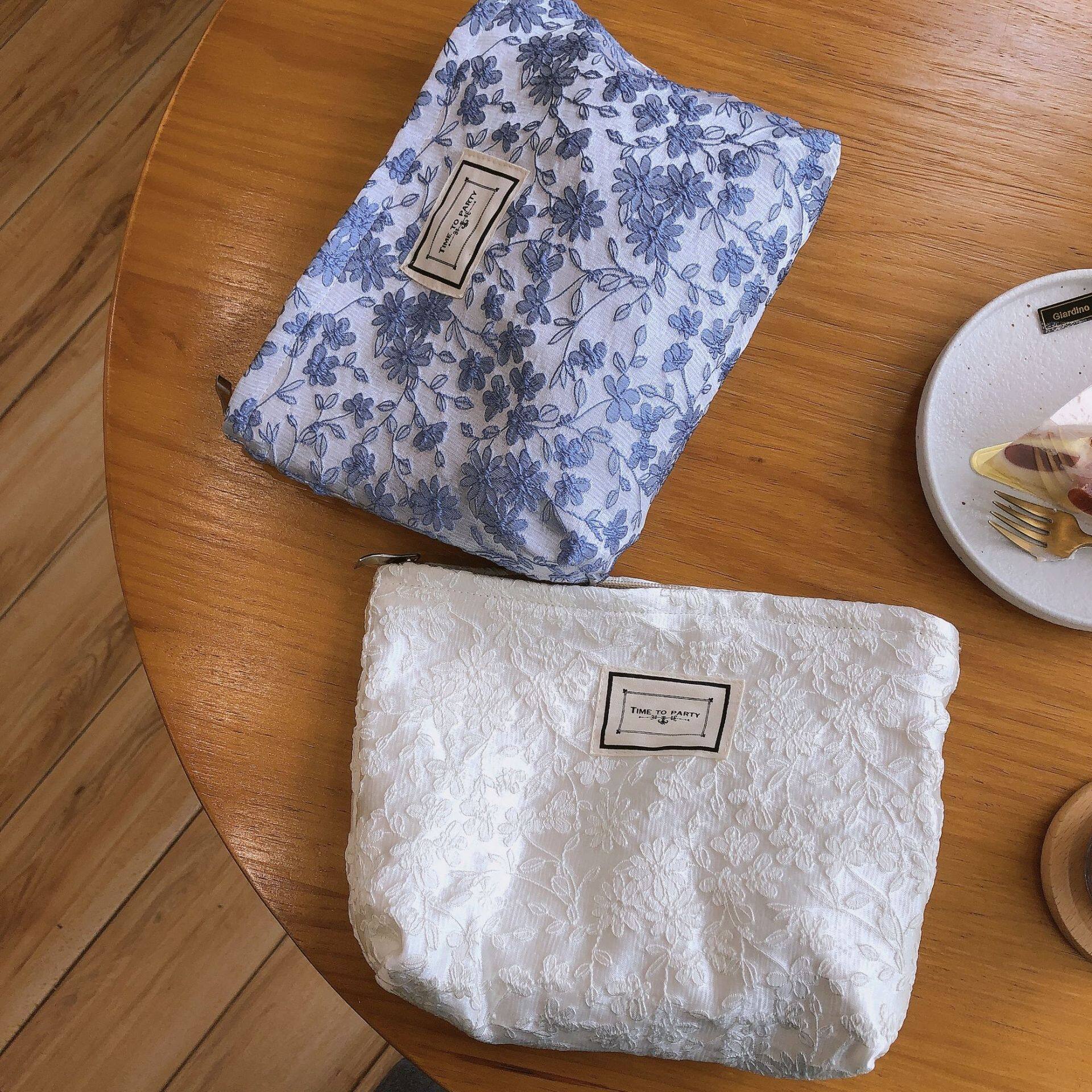 化粧ポーチ レディース｜中国風刺繍布化粧品バッグレディースクラッチバッグファブリックストレージバッグバッグ新鮮な文学的な無地の色で無地|undefined