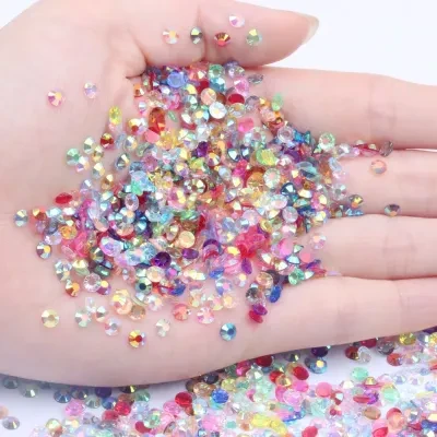 Orange.Nail 透明で多彩な樹脂のドリル 23456mm の平らな底のラインストーン DIY の釘の宝石類の毛の付属品パッチ材料