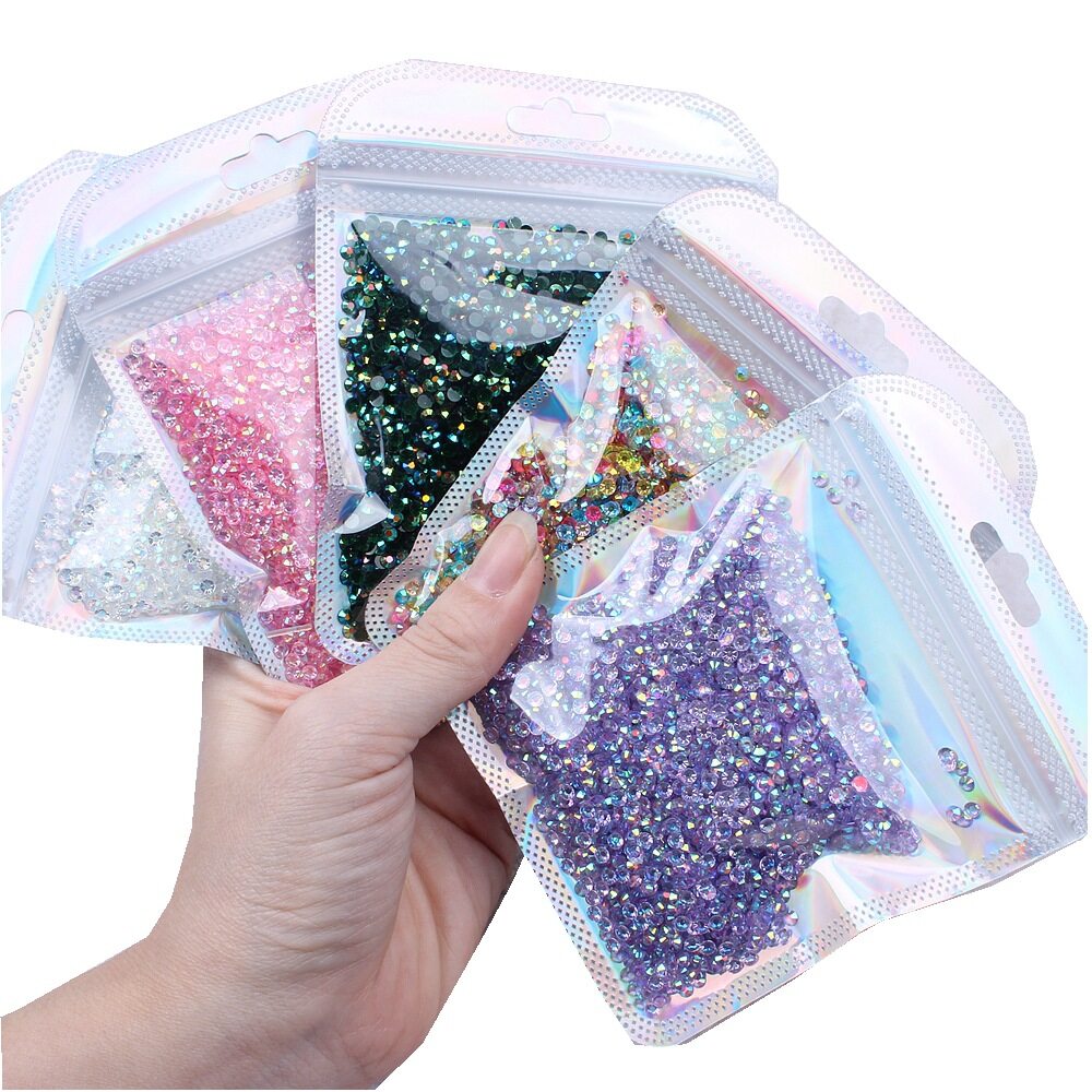 透明で多彩な樹脂のドリル 23456mm の平らな底のラインストーン DIY の釘の宝石類の毛の付属品パッチ材料|undefined
