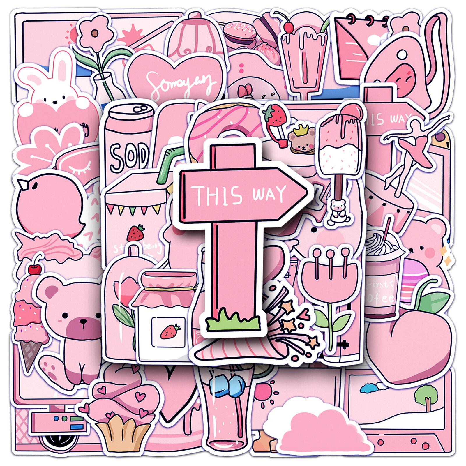 「50枚セット」 ステッカー丨 防水 汎用 個性 装飾 自動車 手帳 車 バイク携帯 ノート タブレット スマホケース  おしゃれ (約55～85mm/枚)|undefined