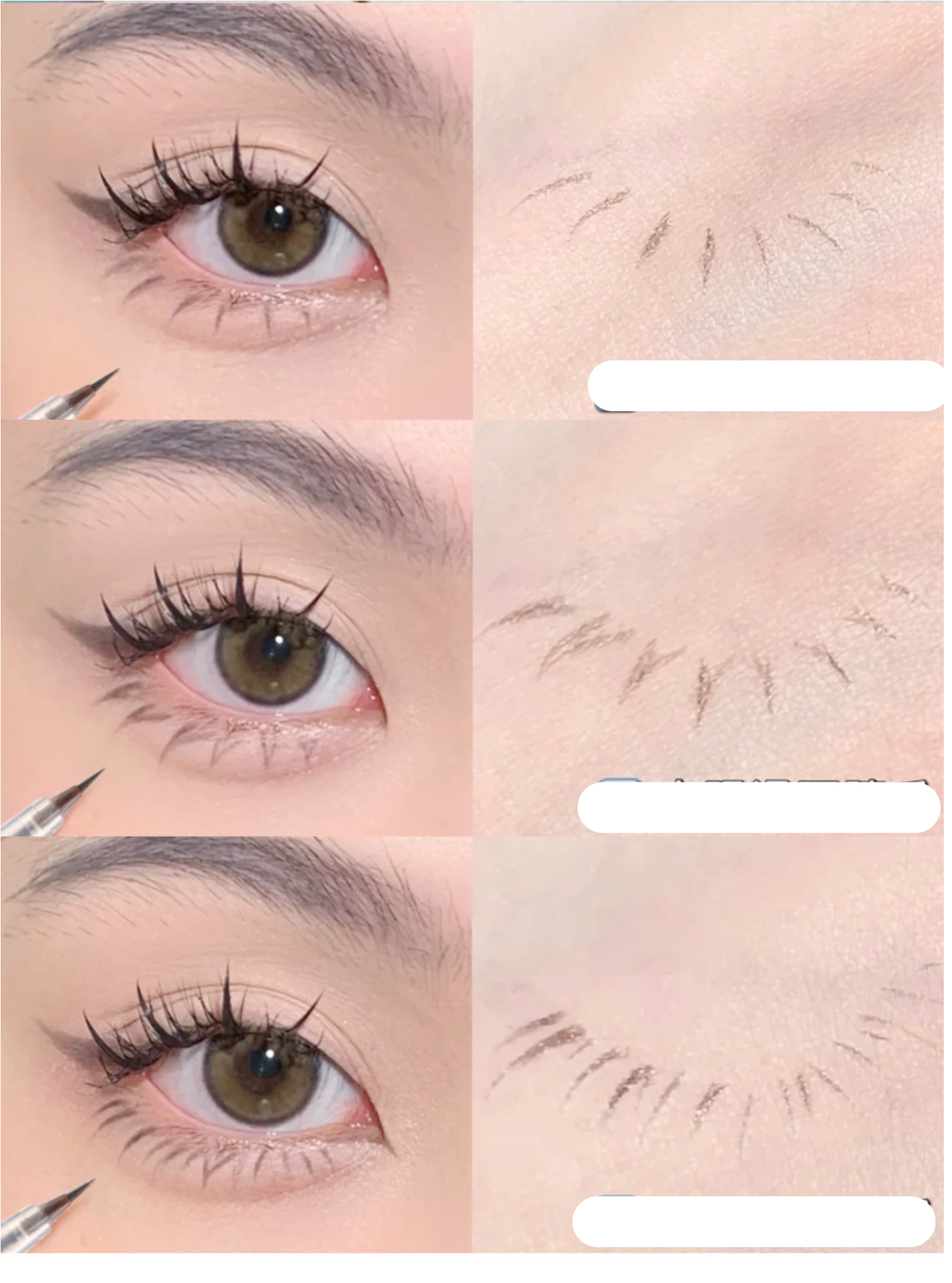 アイライナー pen xixiキキカラーアイライナーペン、防水、ブラウン、極細、下