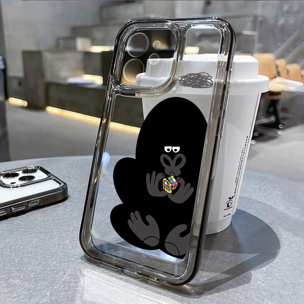 iPhoneケース｜ゴリラ ルービックキューブ  簡単なデザイン 透明 クリアケース 耐衝撃 高級感