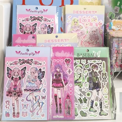 コラージュ素材｜INS風・おしゃれ・かわいい・2枚セット・PVC・手帳素材・コラージュ・シール・文房具・雰囲気