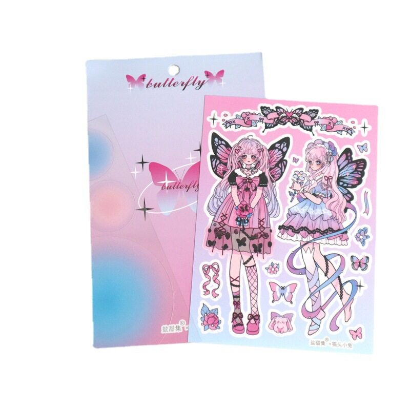 コラージュ素材｜INS風・おしゃれ・かわいい・2枚セット・PVC・手帳素材・コラージュ・シール・文房具・雰囲気|undefined