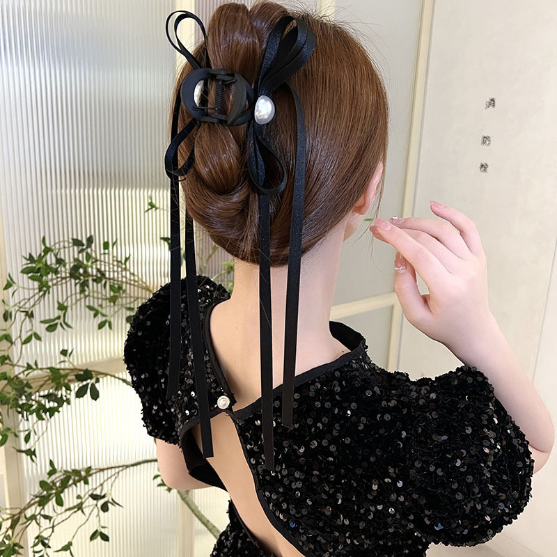 韓国風バンスクリップ｜長いリボン付き、淑やか　可愛い・ファッション　夏にあう|undefined
