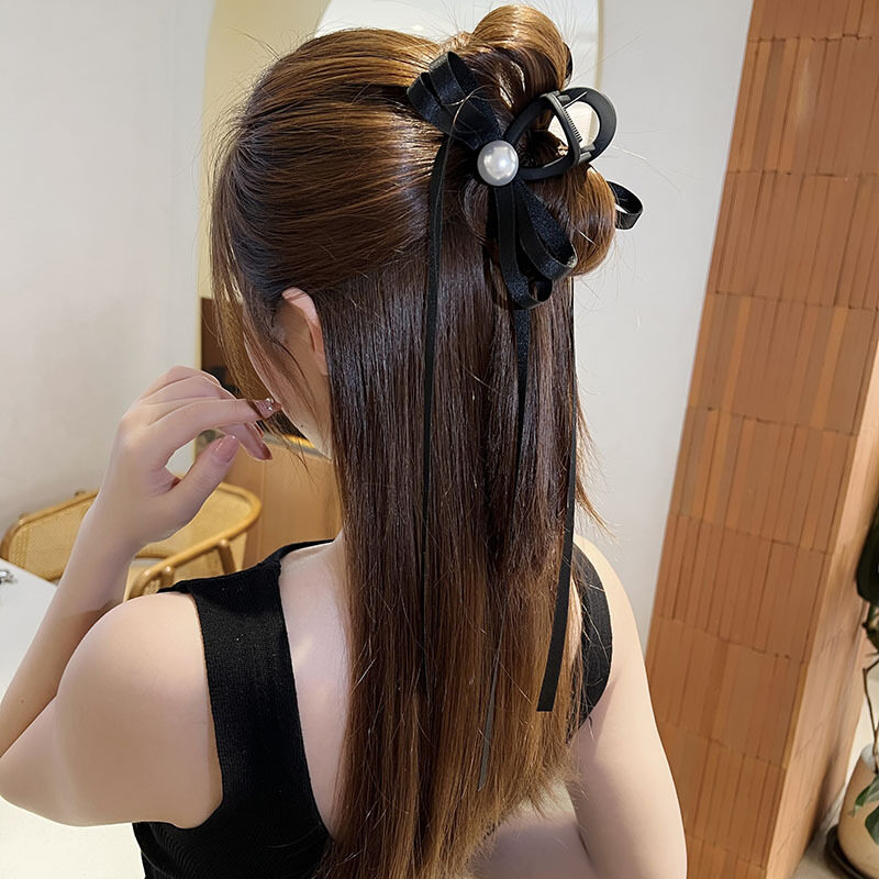韓国風バンスクリップ｜長いリボン付き、淑やか　可愛い・ファッション　夏にあう|undefined