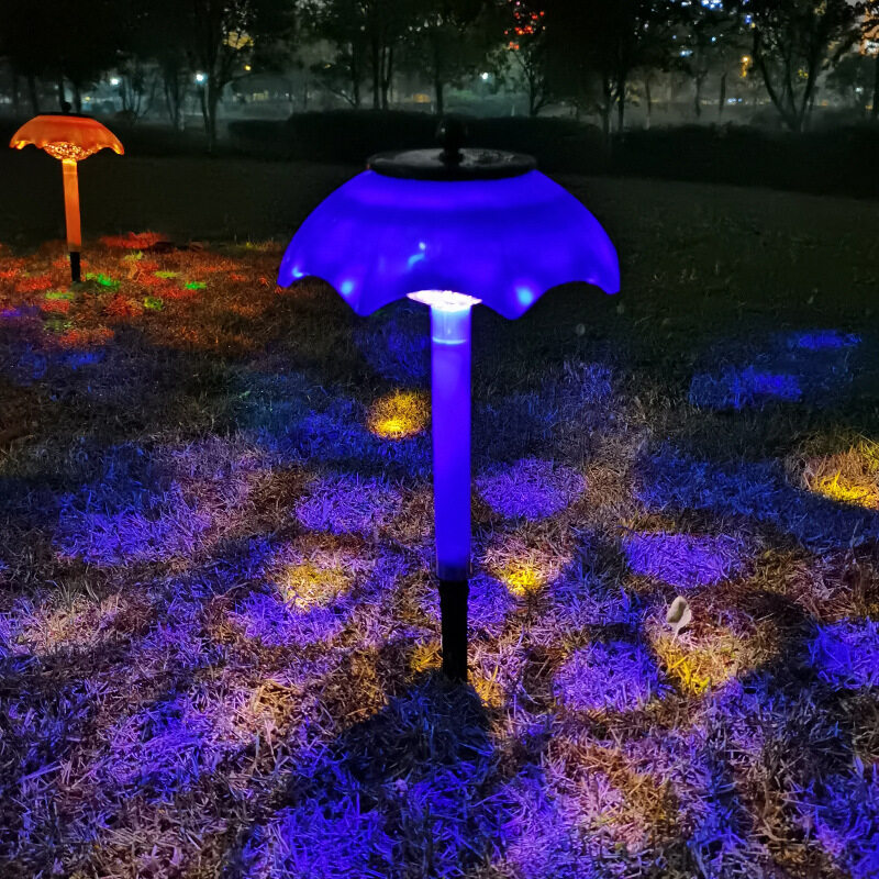 傘型ソーラーLEDカラーライト｜輝く屋外の芝生ライト！庭園や景観に最適な地面差しライト！|undefined