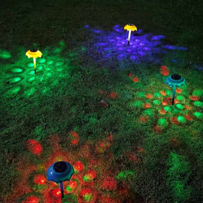 傘型ソーラーLEDカラーライト｜輝く屋外の芝生ライト！庭園や景観に最適な地面差しライト！|undefined