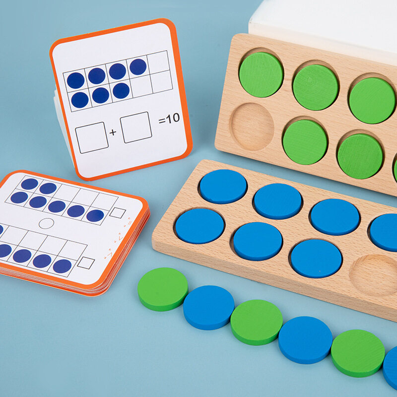 木製10マス教材！子供の数学感覚を育てる！モンテッソーリ教育の知育玩具！|undefined