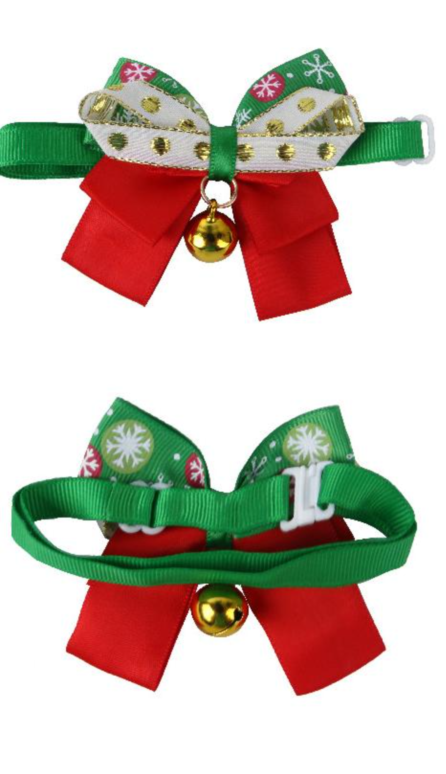 ペット用リボンクリスマス④ ペット用クリスマスカラー| リボン＆ベル首輪♪猫犬のおしゃれ