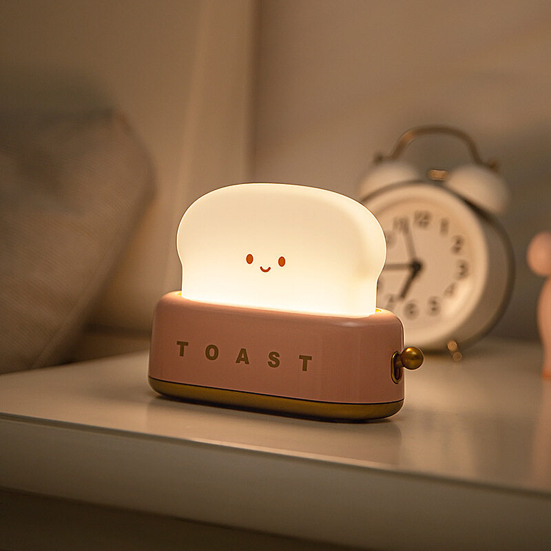 『人気癒しグッズ』トースターパンのナイトライト｜授乳ライト、調光タイマー設定 USB充電 常夜灯 間接照明 ベッドサイドラ|undefined