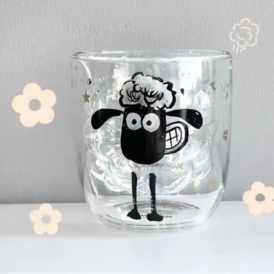 羊 グラスカップ｜かわいいデザイン・ミルク、コーヒー、ジュースにぴったり！10×9.6cm
