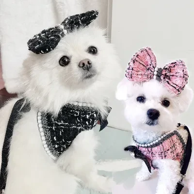 犬用ハーネス＋リード｜ 散歩・2点セット・小型犬・おしゃれくお出かけ～