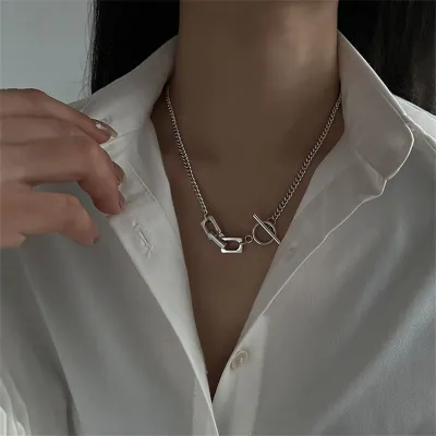 ネックレス｜鎖骨チェーン・チョーカー・シンプル・ファッション・肌に優しい素材・ブロック