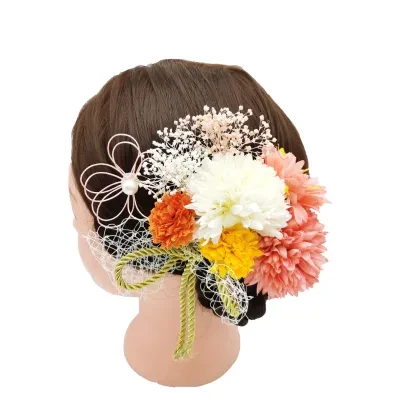 和装髪飾り｜美しい・菊・造花 ・和装飾り ・古風飾り・髪飾り・浴衣・レディス・着物 ・紐アレンジ・ロープアレンジ・多彩・安全・花火大会・いいプレゼン・高級
