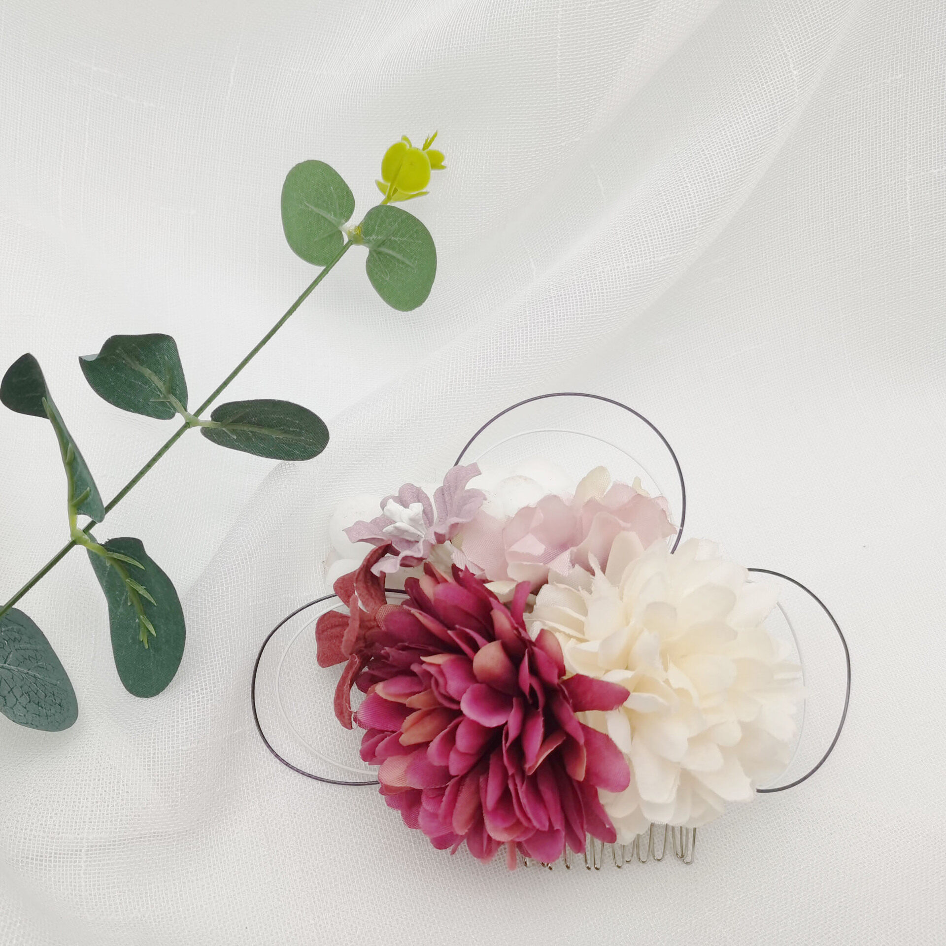 浴衣髪飾り｜菊・造花 ・和装飾り ・古風飾り・髪飾り・浴衣・レディス・着物 ・紐アレンジ・ロープアレンジ・多彩・グリーン・レッド・花火大会・いいプレゼン・美しい|undefined