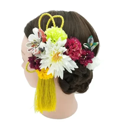 和装髪飾り｜菊・造花 ・和装飾り ・古風飾り・髪飾り・浴衣・レディス・着物 ・紐アレンジ・ロープアレンジ・多彩・卒業式・成人式・花火大会・いいプレゼン・美しい