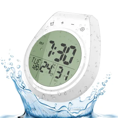 バスルーム時計｜キッチン用タイマー・しずくの形・吸盤式・時計付き防滴タイマー・温度表示付き