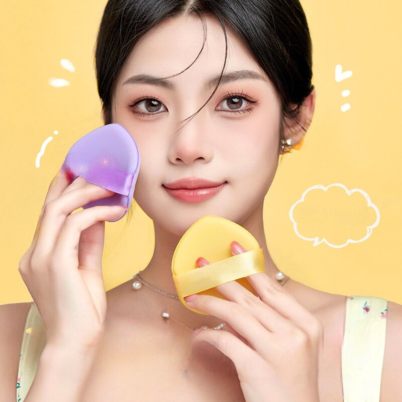 化粧スポンジセット 3個 メイク ドロップ型 グリーン ふわふわ メイクパフ ☆化粧スポンジセット 3個 メイク用 パフ ドロップ型 乾湿兼用