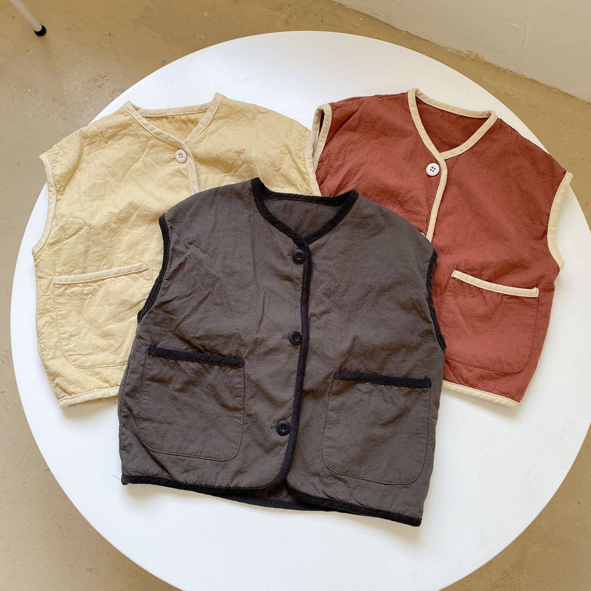 ベスト｜韓国風・柔らかい材質・新鮮色・男の子・子供服・長袖・tシャツ・女の子・秋服・トップス・ボーイズ・上着・キッズ・カジュアル・かわいい・普段着|undefined