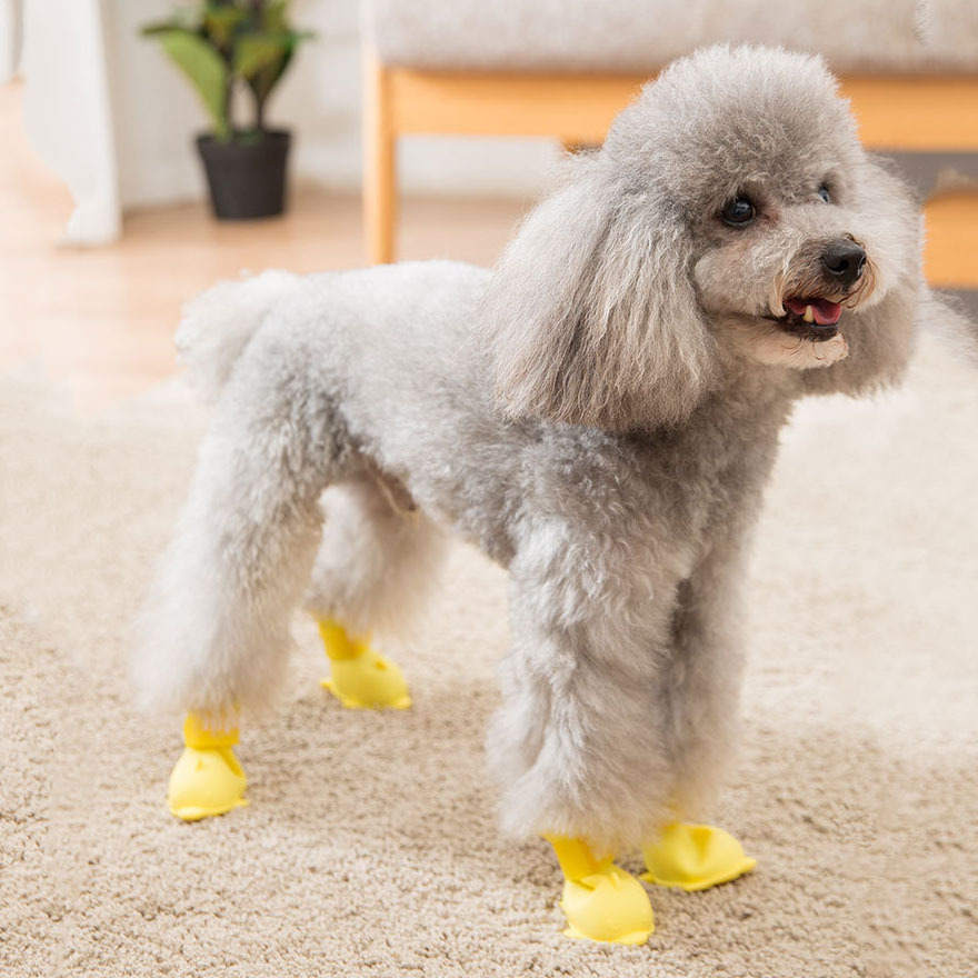 犬用靴｜室外 ブーツ肉球保護 秋冬用 4枚セット 履かせやすい 滑り止め 雨の日 防水 おしゃれ かわいい 柔らかい|undefined