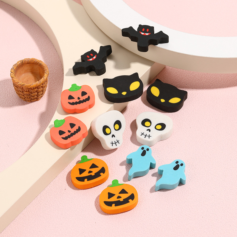 ミニ消しゴム｜ハロウィン 学生 学習用品  かわいい おばけ パンプキン コウモリ 60個セット 教室でのご褒美|undefined