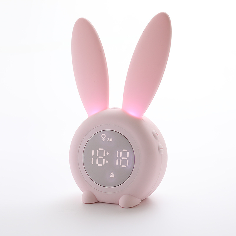 ウサギ目覚まし時計｜置き時計・ウサギ時計・シリコン目覚まし時計・おしゃれ・ナイトライト・クロック・デジタル・かわいい 
