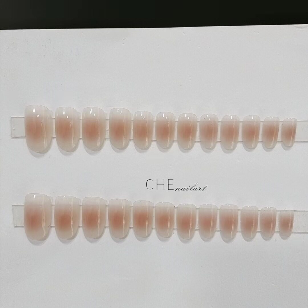 ネイルチップ｜B595つけ爪・手つくり・ヌーディ・優しい・爪を傷めない・繰り返し可能・付け替えるタイプ|undefined