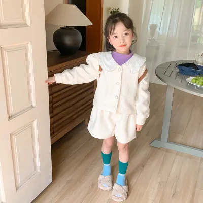 子供服｜かこっいい・コート・韓国風・上下セット・セットアップ・キッズ服 ・優雅・女の子・子供・無地・秋服・柔らかい材質・イギリス風・おしゃれ