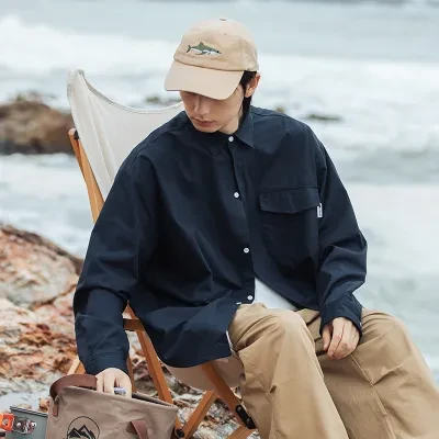 Stylish シャツ・メンズ・秋服・ゆったり・無地・カジュアルシャツ・柔らかい・快適な・お洒落 トップス・服・メンズ
