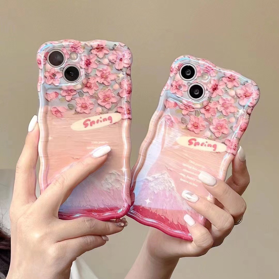 スマホケース｜iPhone多機種対応・かわいい・シリコン素材・波型フレーム|undefined