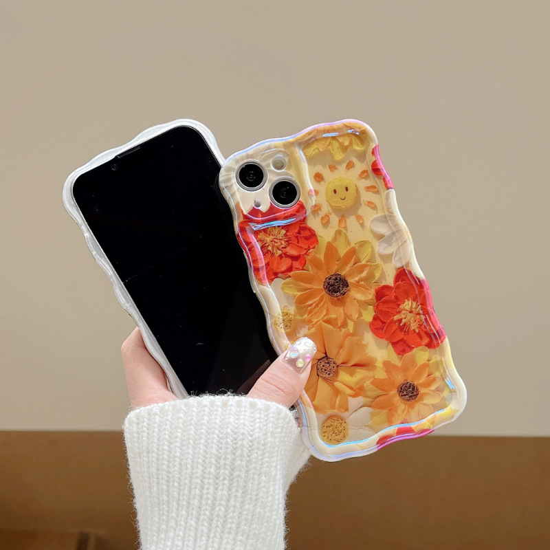 スマホケース｜iPhone多機種対応・油絵スタイル・花柄・月柄・ファッション|undefined