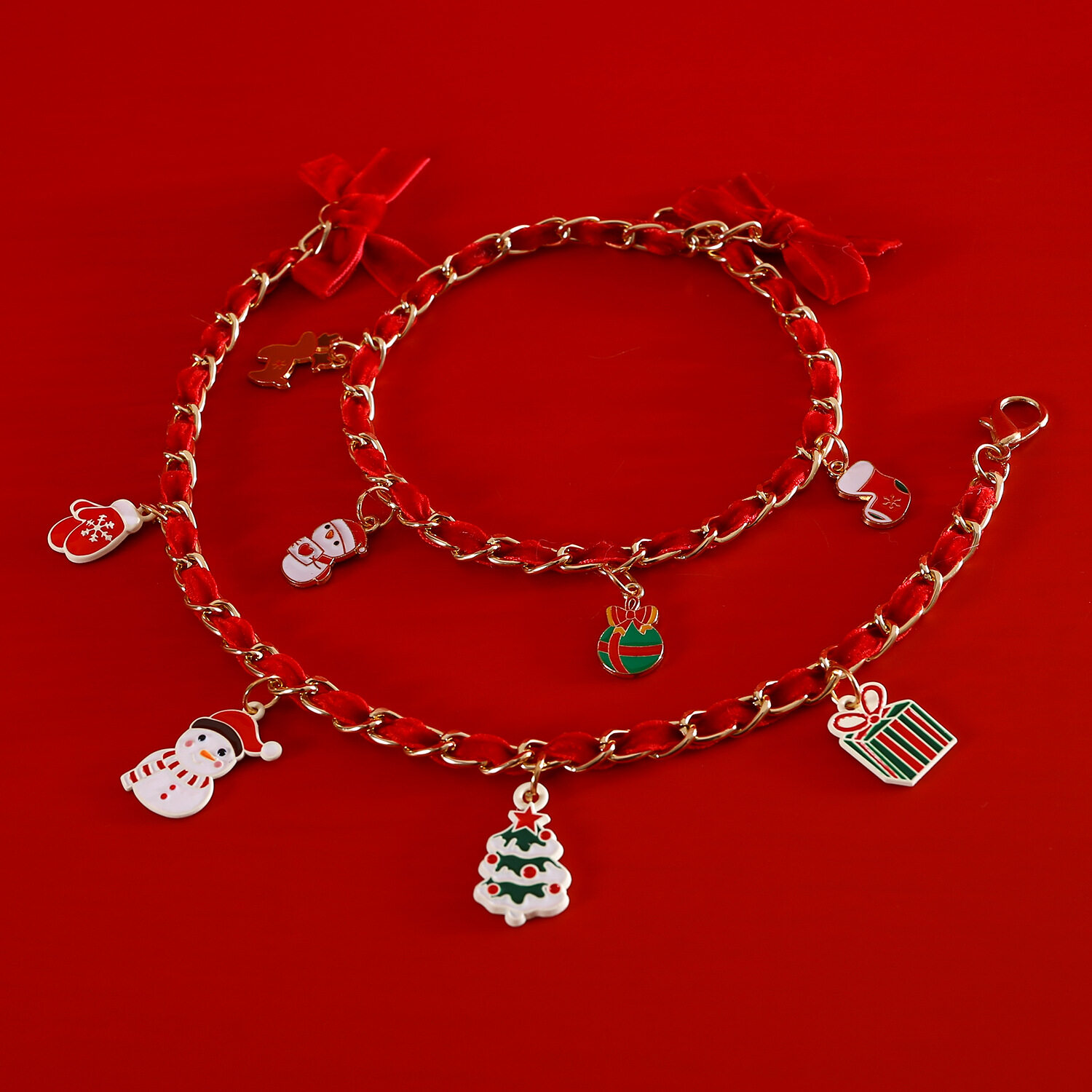 ペット用ネックレス｜猫用 クリスマス 調節可能 ペンダント付き おしゃれ 金属・ベロア 蝶結び付き|undefined