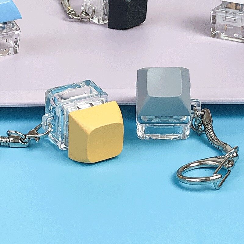 病回復★ストレス解消リラックスオルゴキーホルダー ストレス解消キーボードクリックキーホルダー｜指で押すことで