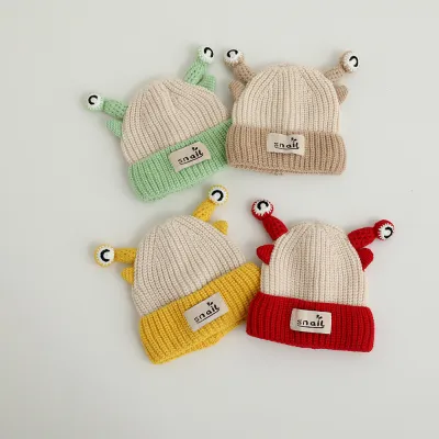 赤ちゃん用帽子｜カエルのキャラクター・秋冬・可愛い・赤ちゃん・ニット帽子・幼児用・保温帽子